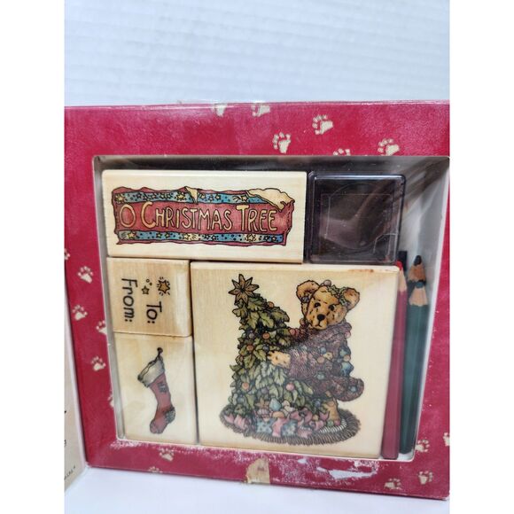 Vtg. Boyd's Bears “Elliot and the Tree” Holiday Rubber Stamp Kit 1st Edition - Picture 2 of 7